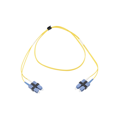 Jumper de Fibra Óptica Monomodo (OS2), XGLO, SC/UPC-SC/UPC Duplex, OFNR, Color Amarillo, 1 Metro