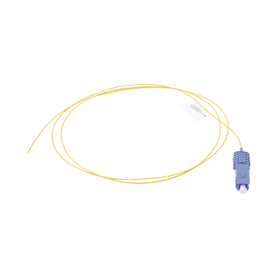 Pigtail de Fibra Óptica SC/UPC Simplex, Monomodo OS1/OS2 XGLO, OFNR, Color Amarillo, 1 Metro