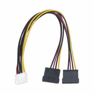 Cable Doble de Corriente SATA / Compatible con DVR's epcom / HIKVISION / 25 cms de Longitud