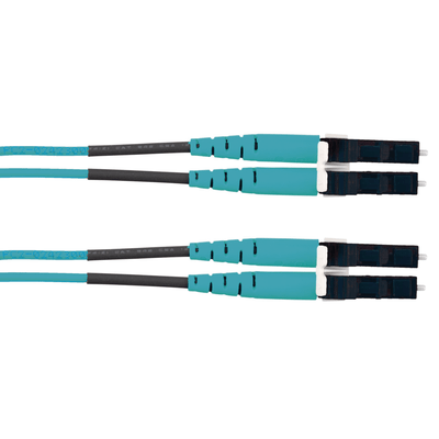 Jumper de Fibra Optica Multimodo 50/125 OM3, LC-LC Duplex, LSZH (Cero Halógenos), Color Aqua, 1 Metro - Image 2