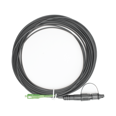 Jumper de Fibra Óptica, conector SC/APC - conexión a caja FDP460, redondo, 10 metros, forro 3 mm, G657A2, negro