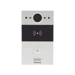 Videoportero de 1 Botón / Lector de Tarjetas MIFARE y PROX EM / Notificación a APP / 100% en la Nube / Notificación por Llamada Telefónica / SIP / ONVIF / IP65 / Cámara 2MP / Panel de Aluminio / Control de 2 Puertas