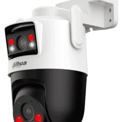 Dahua IPC-WPT1539DD-SW-5E2-PV - Cámara IP PT Wifi Dual de 10 MP, 2 Lentes de 5 MP cada uno (Fijo y PT), Iluminador Dual Inteligente/ IR de 50m, Microfono y Altavoz Integrados, IA, Autotracking, Disuación activa, Ranura MicroSD, IP66