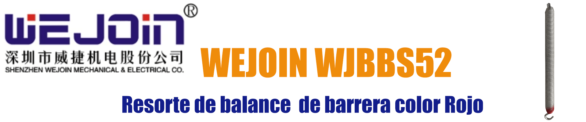 WEJOIN WJBBS52 - Resorte De Balance para barreras Wejoin con Servo Motor / Color Rojo - Image 5