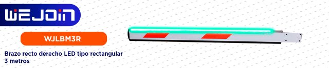 WEJOIN WJLBM3R - Brazo recto derecha LED tipo rectangular  de 3 metros / Compatible con barrera  LED derecha - Image 4