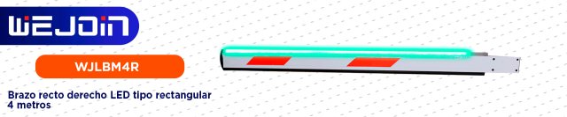 WEJOIN WJLBM4R - Brazo recto derecho LED  tipo rectangular de 4 metros / Compatible con barrera  LED derecha - Image 4