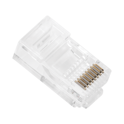Bote con 100 Plugs Pass through RJ45 Cat5e sin blindaje, chapado de oro a 30 micras para durabilidad extrema - Image 2