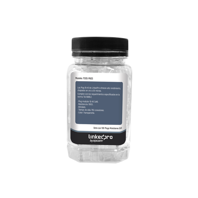 Bote con 100 Plugs Pass through RJ45 Cat6 BLINDADO chapado de oro a 30 micras para durabilidad extrema - Image 2