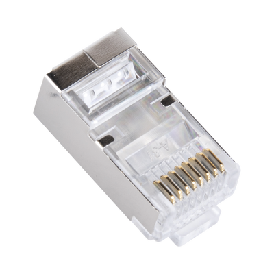 Bote con 100 Plugs Pass through RJ45 Cat6 BLINDADO chapado de oro a 30 micras para durabilidad extrema - Image 3