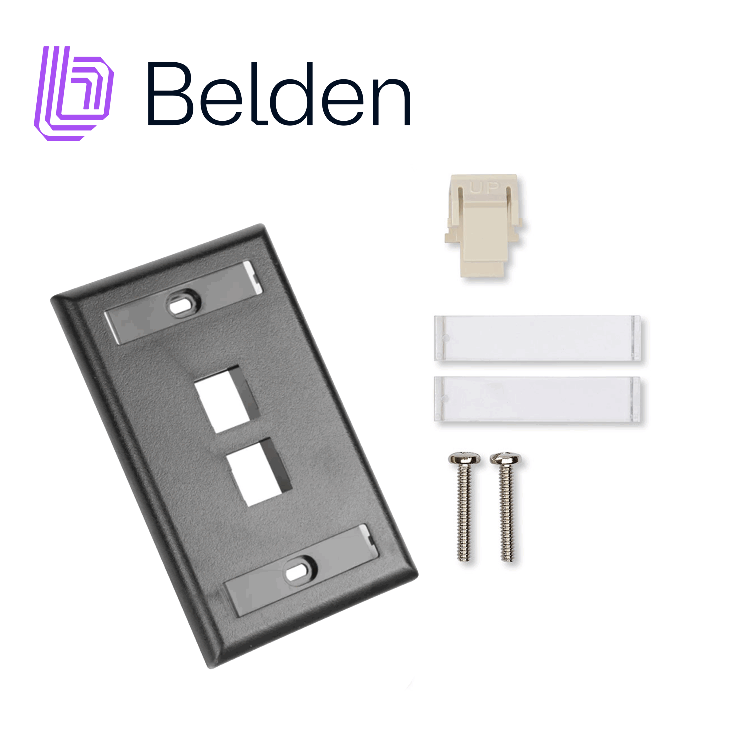 PLACA DE PARED (FACEPLATE) BELDEN AX104160 / INTERIOR / NEGRO /1 PUERTO / PIEZA
