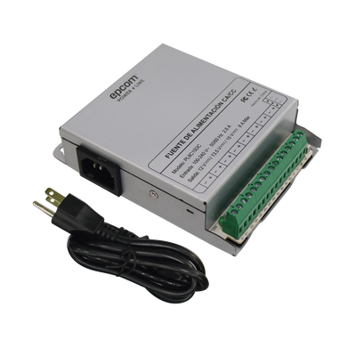 Fuente de Poder Metálica / Para 8 Cámaras / Ajustables a 12 o 13.5 o 15 Vcc / 8 Amperes / Instalación en Pared. - Image 2