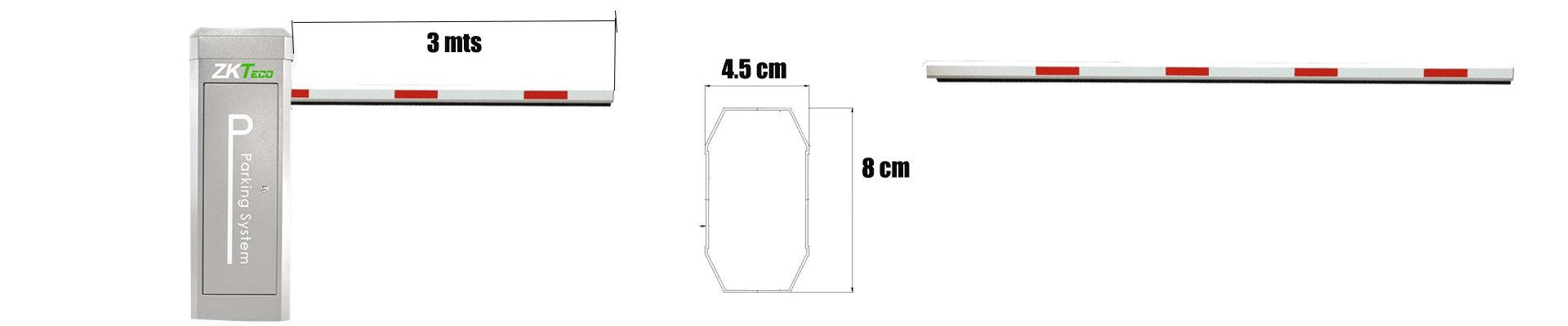 ZKTECO Boom-130 (YG3M)  - Brazo Recto de 3 Metros para Barrera Vehicular ZK Serie PROBG2000 (PROBG2045) / PROBG3000 (PROBG3030)/ - Image 3