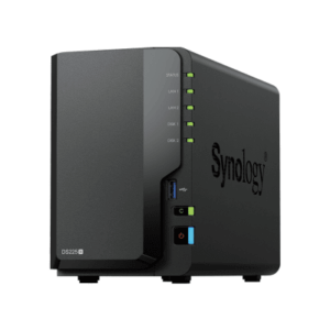 NAS DiskStation DS225+ | 2 Bahías | Intel Celeron J4125 | 2 GB DDR4 | Hasta 40 TB | Puertos 1GbE y 2.5GbE | USB 3.2 Gen 1 | Compatible con RAID | Synology DSM.
