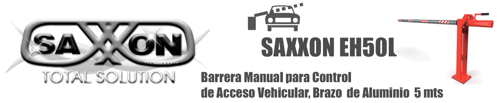 SAXXON EH50L - Barrera manual para control de acceso vehicular / 5 Metros / Brazo de aluminio / REFLEJANTES / Color Rojo - Image 3