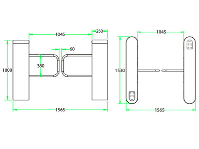 ZKTECO PROENTRANCE SB01FP - Barrera Peatonal de Acero Inoxidable un Carril de Alto Flujo / 30 personas x minuto / Carril 104.5 cm / Incluye 2 lectores de Huella FR1500 y / Panel inBio206Pro / Requiere Licencia / 01 pz en IZTACALCO / - Image 4