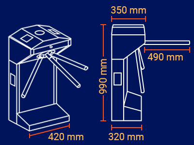 WEJOIN WJTS213 - Torniquete Automático Industrial Servo Motor 3M Ciclos Bidireccional Alto Flujo Acero Inoxidable LED Sin Contacto Exterior Protegido Compatible con Cualquier Control de Acceso - Image 7