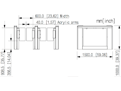 DAHUA ASGB611X-R - Barrera de medio cuerpo con puerta de cortesía de acrílico (R) Derecha - Image 6