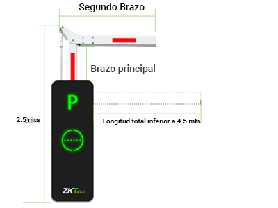 ZKTeco BGM1145L-90 110V Barrera Vehicular Brazo Articulado 4.5m Wi-Fi - Image 3
