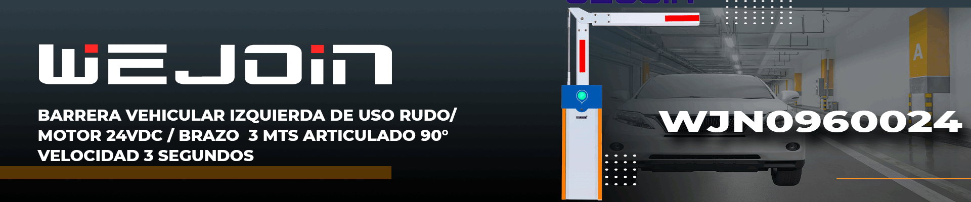 WEJOIN WJCB101VFIL33D90 - Barrera Vehicular Izquierda Alto Flujo / Motor 24 VDC / Brazo Octagonal Articulado De 3 Metros A 90 Grados / Velocidad 3 segundos / Dirección ajustable - Image 4