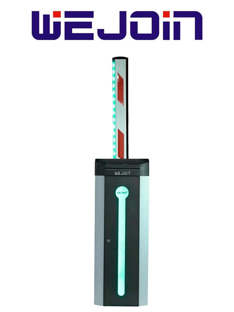 WEJOIN WJCB120VIL34LED – Barrera Vehicular Izquierda con Led / Alto flujo / Motor 24 VDC / Brazo Rectangular de 4 Metros / Velocidad 3 Segundos / Dirección Ajustable