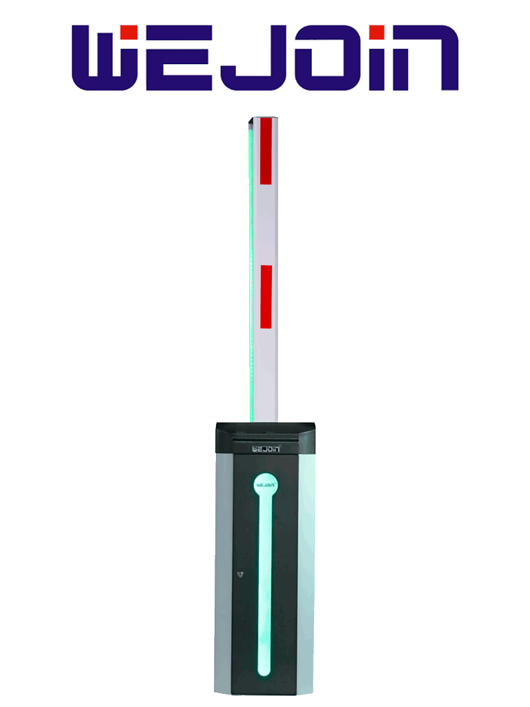 WEJOIN WJCB120VFIL56LED – Barrera Vehicular Izquierda con Led / Alto flujo / Motor 24 VDC / Brazo Octagonal de 6 Metros / Velocidad 5 Segundos / Dirección Ajustable