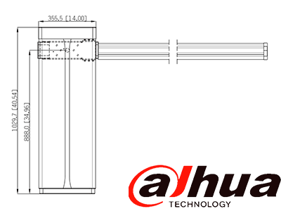 Barrera vehicular Dahua DHI-IPMECD-3022-LM60 con brazo de 6 m. Indicador LED verde-rojo, motor y resorte con vida útil de 5 millones de ciclos, sistema anti-caída y auto-elevación en caso de obstrucción o corte eléctrico. Salidas de estado Open/Close. - Image 4