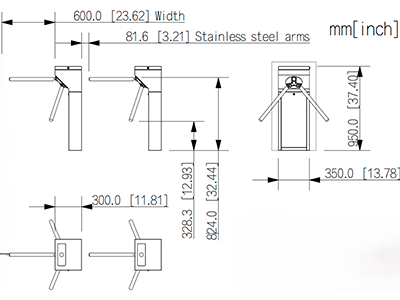 DAHUA DHI-ASGG100BL - Torniquete Bidireccional/ MCBF de 1 Millon/ Color Negro/ Contacto Seco/ Voltaje 110-240 VAC/ Compatible con Cualquier control de Acceso/ Uso Interior/ - Image 6