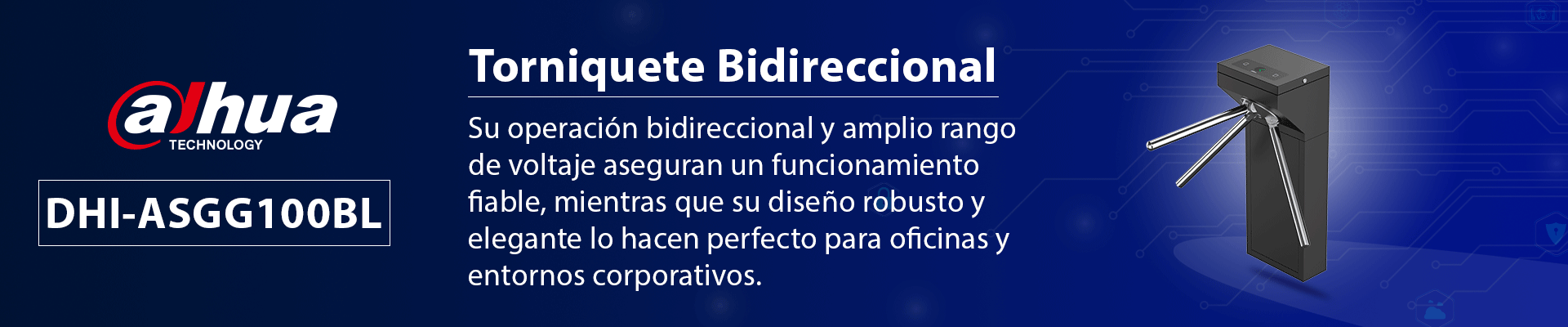 DAHUA DHI-ASGG100BL - Torniquete Bidireccional/ MCBF de 1 Millon/ Color Negro/ Contacto Seco/ Voltaje 110-240 VAC/ Compatible con Cualquier control de Acceso/ Uso Interior/ - Image 4