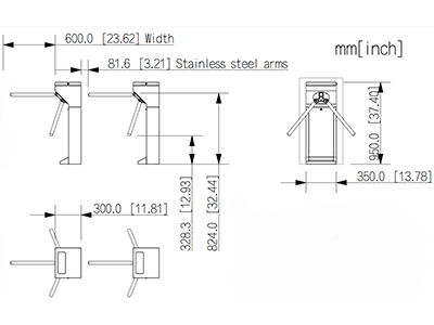 Dahua DHI-ASGG100FL | Torniquete Bidireccional SUS304 1M MCBF Control de Acceso - Image 4