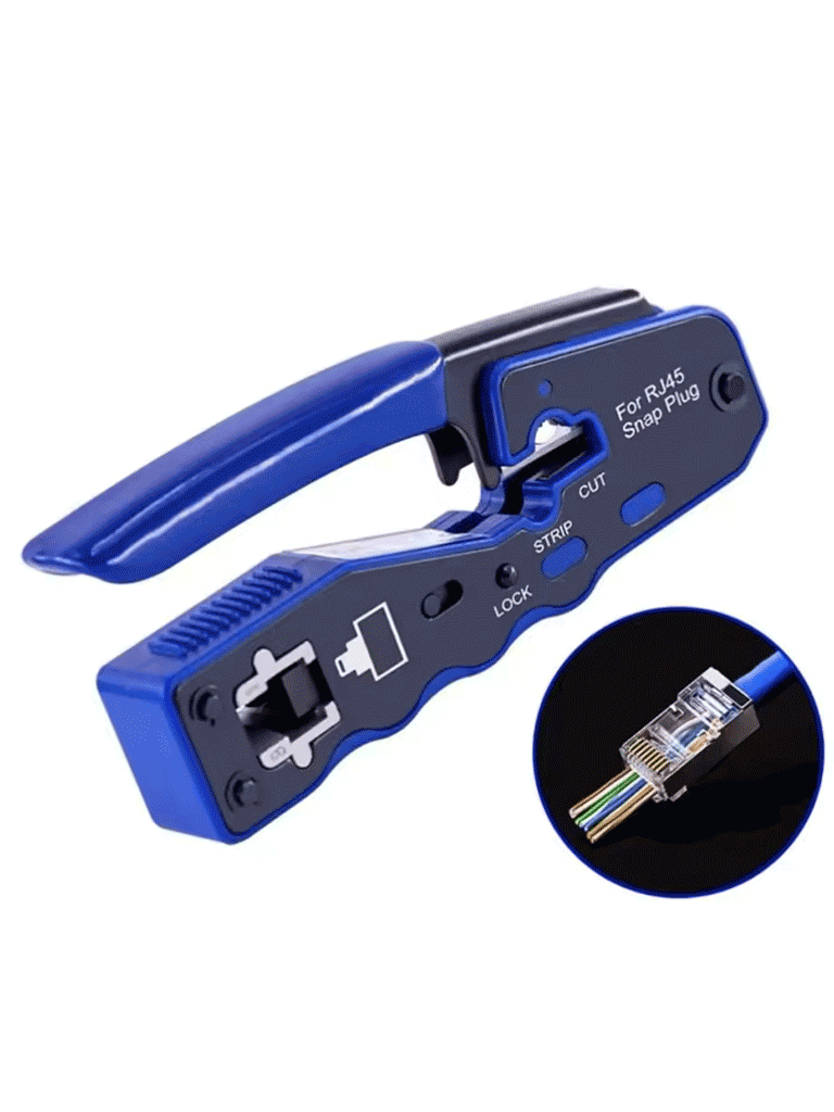 TCE LN-NET-EP670 - Herramienta de Corte y Terminado para Plugs Pass Through RJ45, Acero al Carbón, Mango Ergonómico ABS + TPR. - Image 2