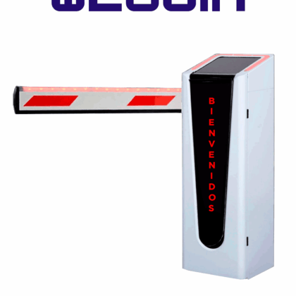 WEJOIN WJCB202VFHR24D - Barrera Vehicular Derecha Izquierda Con Led y Display para Texto Configurable / Motor 24 VDC / Alto flujo / Brazo Rectangular de 4 Metros / Velocidad 2 Segundos / Dirección Ajustable