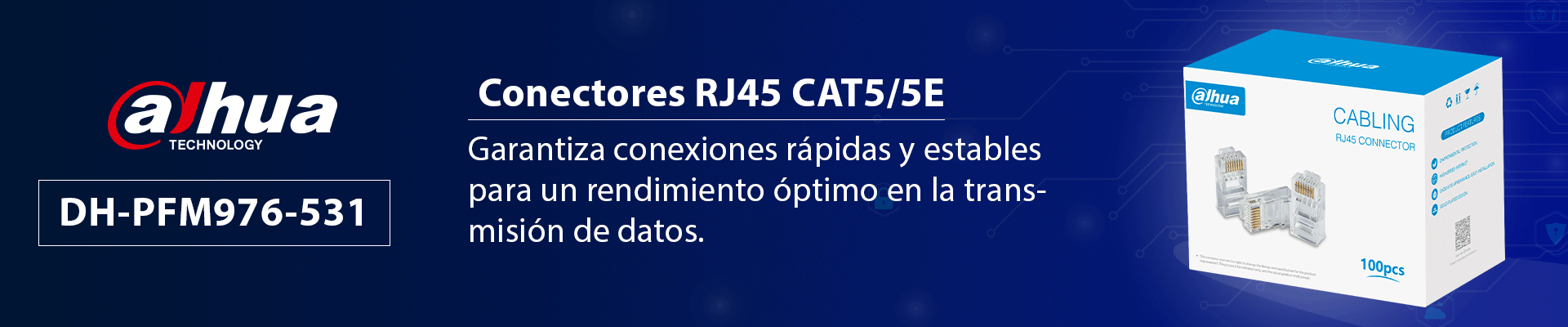 DAHUA DH-PFM976-531 - Caja con 100 Plugs RJ45 Cat5e/ Chapado de Oro de 15 U"/ Clasificación de Resistencia al Fuego UL94V-2/ - Image 3