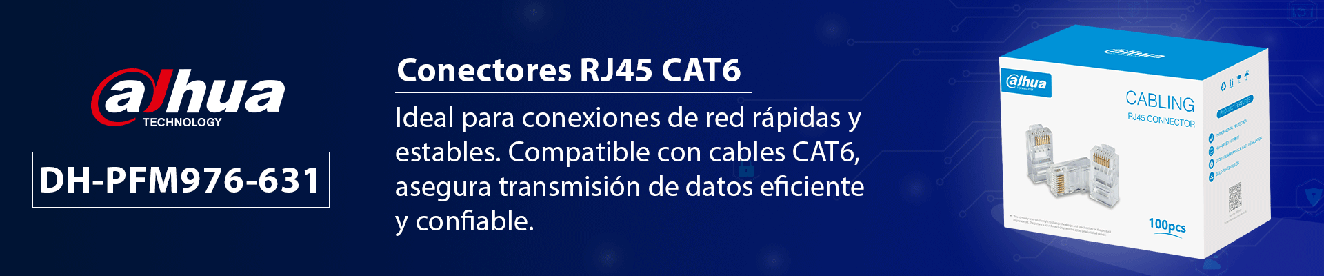 DAHUA DH-PFM976-631 - Caja con 100 Plugs RJ45 Cat6/ Chapado de Oro de 15 U"/ Clasificación de Resistencia al Fuego UL94V-2/ - Image 7