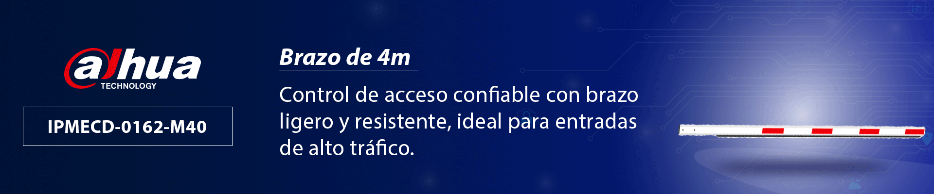 DAHUA IPMECD-0162-M40 Brazo de aluminio Recto de 4 Metros para Barrera Vehicular - Image 2