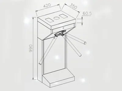 WEJOIN WJAT215 - Torniquete Bidireccional 6 Millones de Ciclos para Alto Flujo en Acero Inoxidable con Indicador LED Pase Exterior Protegido pase 25 - 35 Personas por Minuto Compatible con Cualquier Control de Acceso - Image 7