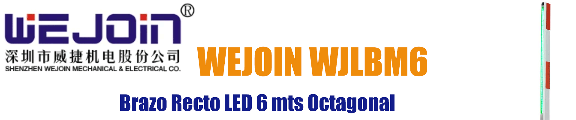 WEJOIN WJLBM6 - Brazo Recto Octagonal de 6 Metros con Led - Image 2