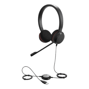Jabra Evolve 20 DUO con conexión USB, micrófono con cancelación de ruido de ultima generación, configuración Plug and Play (4999-829-209)