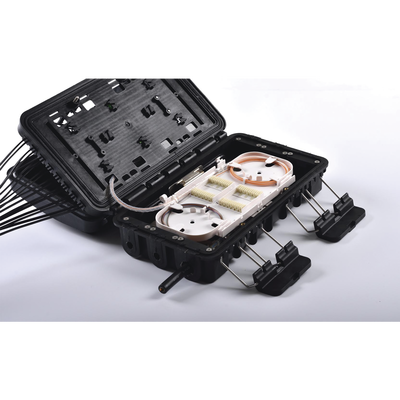 Caja de Distribución de Fibra Óptica para 24 Empalmes, con 16 acopladores SC/APC simplex, Exterior IP65, Color Negro - Image 3