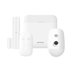 (AX PRO) KIT de Alarma AX PRO / Incluye: 1 Hub con bateria de respaldo / 1 Sensor PIR con Cámara / 1 Contacto Magnético / 1 Control Remoto / WiFi / Compatible con Hik-Connect P2P