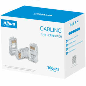 DAHUA DH-PFM976-531 - Caja con 100 Plugs RJ45 Cat5e/ Chapado de Oro de 15 U"/ Clasificación de Resistencia al Fuego UL94V-2/