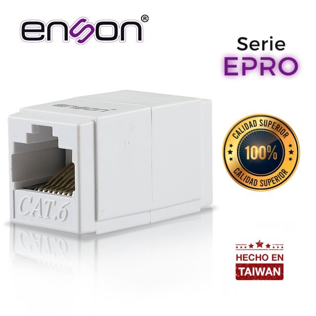COPLE RJ45 ENSON EPRO-COP6 HEMBRA-HEMBRA CAT6 IDEAL PARA UNIR DE DOS SEGMENTOS DE CABLE UTP YA TERMINADOS