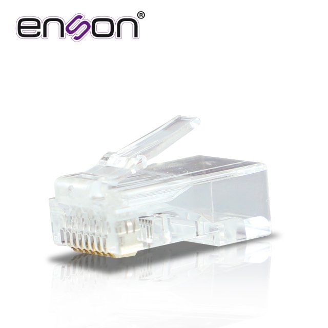 CONECTOR RJ45 PARA CABLE UTP CAT6A ENSON RJ45-CAT6A / 8 PINES / BARRA DE CARGA / VELOCIDAD HASTA 10GBPS