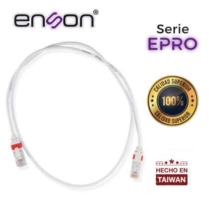 PATCHCORD RJ45 ENSON EPRO-6PC90-WH DE 90CM CAT6 COLOR BLANCO ULTRADELGADO IDEAL PARA TERMINADOS EN PATCHPANEL DE ALTA DENSIDAD