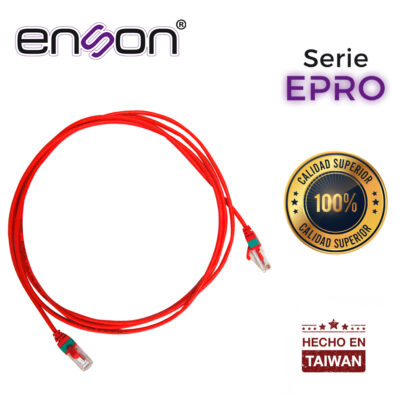 PATCHCORD RJ45 CAT6 ENSON EPRO-6PC210-RD DE 210CM CAT6 COLOR ROJO ULTRADELGADO IDEAL PARA TERMINADOS EN PATCHPANEL DE ALTA DENSIDAD