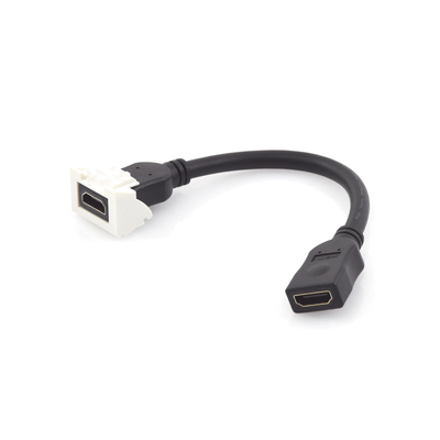 Adaptador HDMI con Pigtail Hembra-Hembra, Para vídeo 720, 1080p, 4K UHD Compatible con Faceplates MAX Siemon de 2 salidas, Color Blanco - Image 3