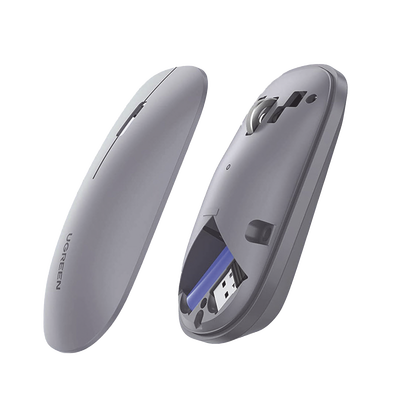 Mouse inalámbrico 2.4 GHz | Ultra Delgado y Silencioso | DPI 1000/1600/2000/4000 (Ajustable) | Alcance 10m | Scroll de Aluminio | Adaptable a diferentes superficies | Diseño suave al tacto | Contiene Receptor USB | Color Gris. - Image 3