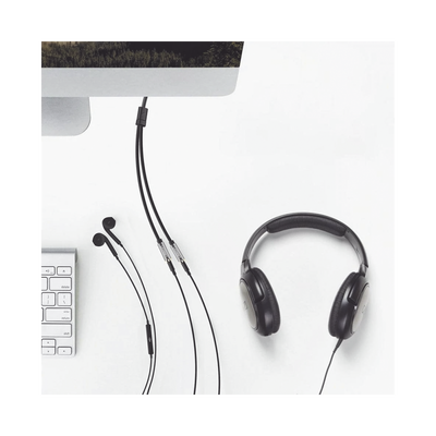 Cable Adaptador/Divisor de Audio de 3.5mm Macho a 2 Terminales de 3.5mm Hembra / 25 cm de Longitud / Cable TPE / Color Negro - Image 4