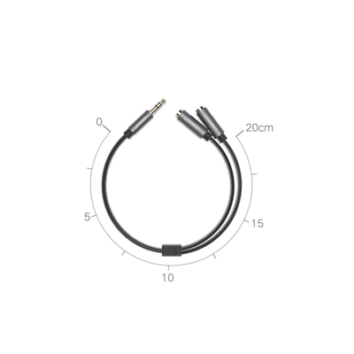 Cable Adaptador/Divisor de Audio de 3.5mm Macho a 2 Terminales de 3.5mm Hembra / 25 cm de Longitud / Cable TPE / Color Negro - Image 7