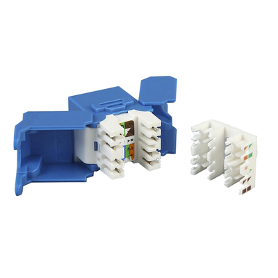 Módulo Jack Keystone Cat6A (toolless), con terminación en ángulo 180 º Color Azul, Compatible con Faceplate y Patchpanel Linkedpro - Image 2