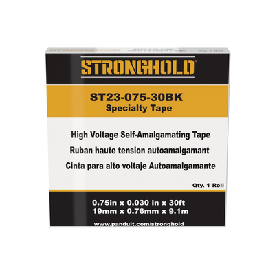 Cinta Eléctrica STRONGHOLD para Aislar de Caucho EPR, Autofusionable, Uso Industrial en Uniones de Alto Voltaje y Temperatura, Grosor 0.76mm (30 mil), Ancho 19mm, y 9.1m Largo, Color Negro. - Image 4
